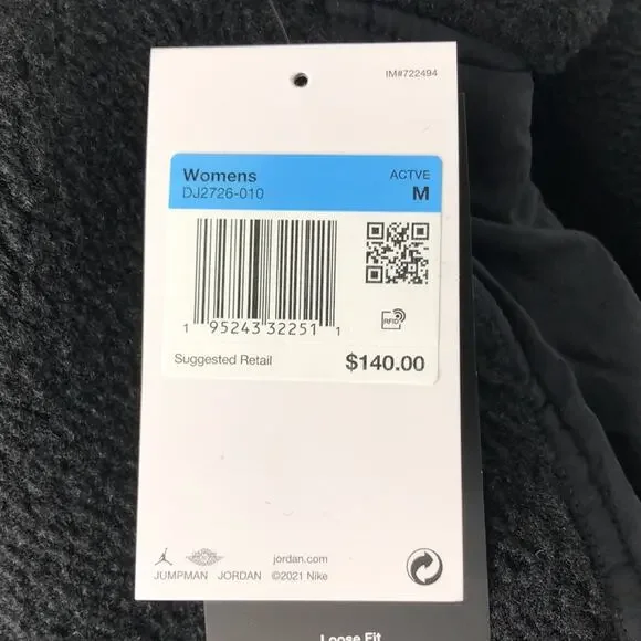 NWT Nike Jordan Cozy Girl Women’s Black Dark Smoke Grey Fleece Pullover Hoodie M - Picture 10 of 10